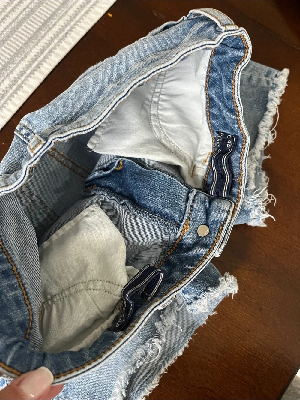GAP Light Blue Distressed Denim Shorts